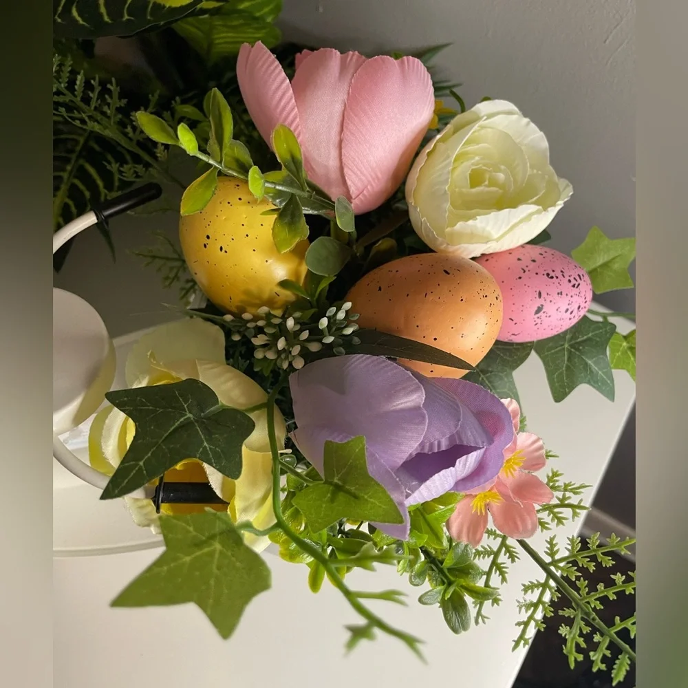 Easter Spring Floral Moped with Easter Eggs and Flowers Tabletop Decor- NWT